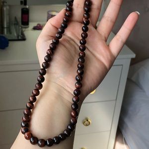 Natural Tiger Eye Beaded Necklace